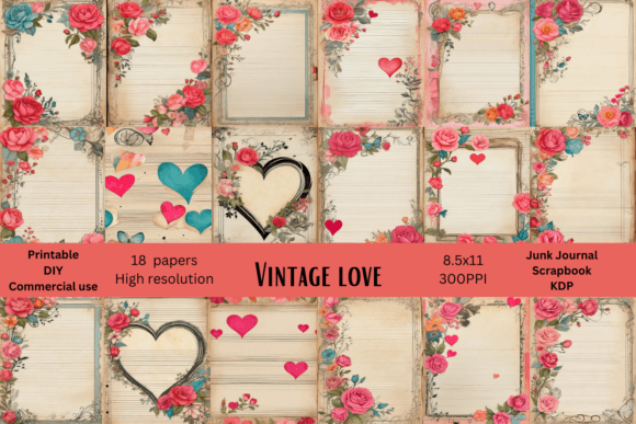 18 Romantic Floral Papers HI-RES 8.5x11