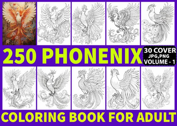 250 Phoenix Coloring Pages for Adults