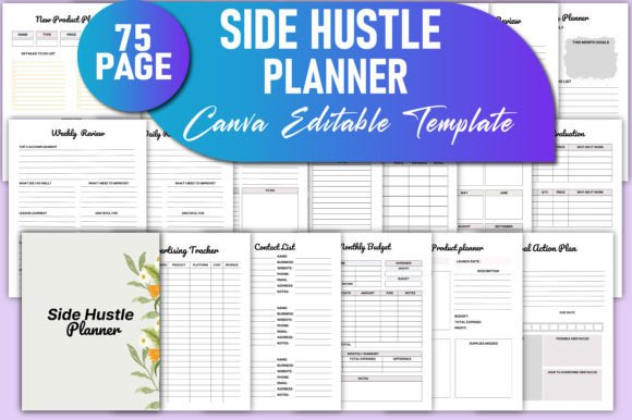 Editable Side Hustle Planner Canva KDP: A Strategic Tool for Organized Success