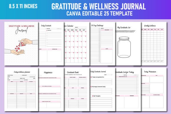 Gratitude Wellness Journal Canva KDP