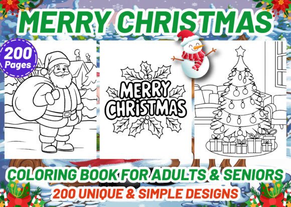 Merry Christmas Coloring Book for Adults