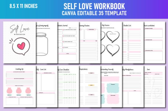 Self Love Workbook Canva KDP