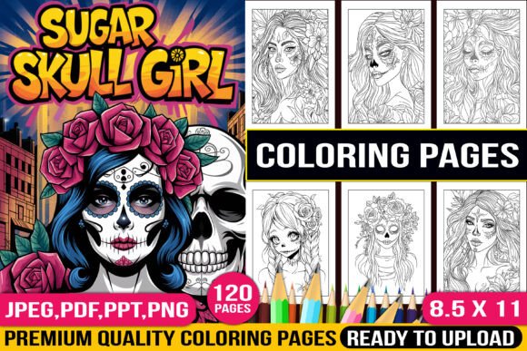 Sugar Skull Girls Coloring Pages